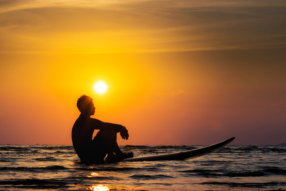meditación y surf